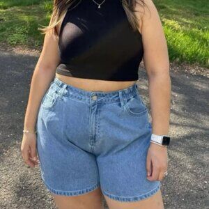 Shiny by Nature Original Denim Shorts, 2XL, Light Wash